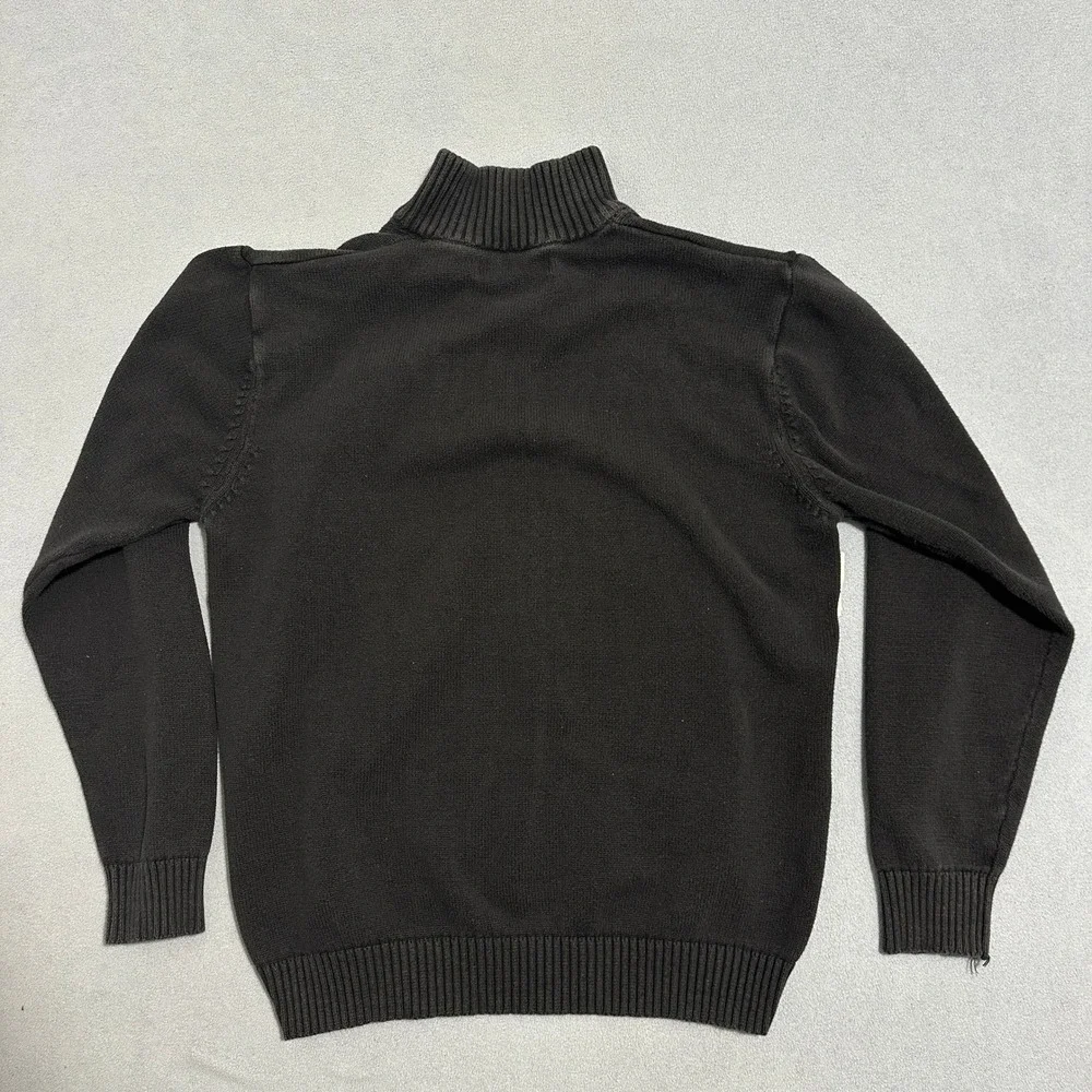 US Polo Assn 1/4 Zip Pullover Sweater Long Sleeves Cotton Black‎ Mens Size Large